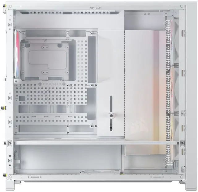 Alt view image 4 of 12 - CORSAIR FRAME 5000D RS ARGB Modular High Airflow Mid-Tower PC Case, White – Fully Customizable Design –  InfiniRail™ Fan Mounting System – Fits Multiple 360mm Radiators or a 420mm Radiator – Reverse Motherboard  Connector Compatible