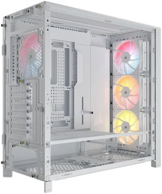 Alt view image 9 of 12 - CORSAIR FRAME 5000D RS ARGB Modular High Airflow Mid-Tower PC Case, White – Fully Customizable Design –  InfiniRail™ Fan Mounting System – Fits Multiple 360mm Radiators or a 420mm Radiator – Reverse Motherboard  Connector Compatible