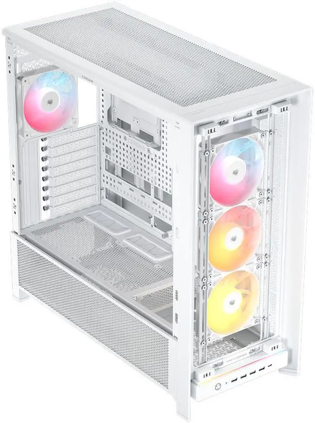 Alt view image 10 of 12 - CORSAIR FRAME 5000D RS ARGB Modular High Airflow Mid-Tower PC Case, White – Fully Customizable Design –  InfiniRail™ Fan Mounting System – Fits Multiple 360mm Radiators or a 420mm Radiator – Reverse Motherboard  Connector Compatible