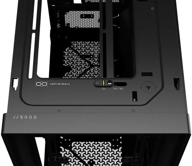Alt view image 18 of 20 - CORSAIR FRAME 5000D RS Modular High Airflow Mid-Tower PC Case, Black – Fully Customizable Design – InfiniRail™ Fan Mounting System – Fits Multiple 360mm Radiators or a 420mm Radiator – Reverse Motherboard Connector Compatible