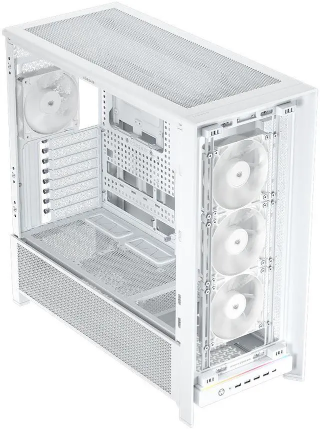 Alt view image 6 of 18 - CORSAIR FRAME 5000D RS Modular High Airflow Mid-Tower PC Case, White – Fully Customizable Design – InfiniRail™ Fan Mounting System – Fits Multiple 360mm Radiators or a 420mm Radiator – Reverse Motherboard Connector Compatible