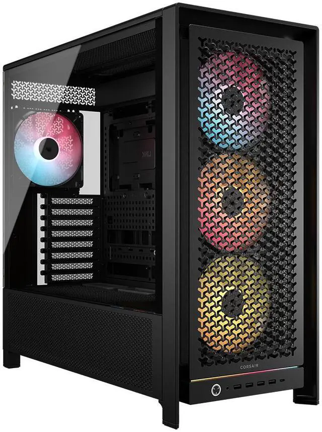 Main image of CORSAIR FRAME 5000D RS ARGB Modular High Airflow Mid-Tower PC Case, Black – Fully Customizable Design – InfiniRail™ Fan Mounting System – Fits Multiple 360mm Radiators or a 420mm Radiator – Reverse Motherboard Connector Compatible