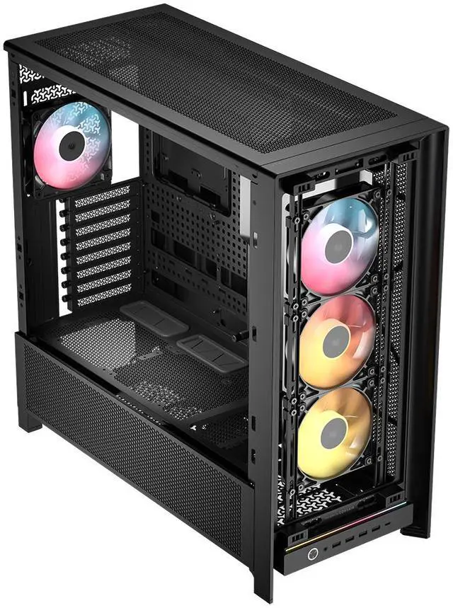 Alt view image 12 of 13 - CORSAIR FRAME 5000D RS ARGB Modular High Airflow Mid-Tower PC Case, Black – Fully Customizable Design – InfiniRail™ Fan Mounting System – Fits Multiple 360mm Radiators or a 420mm Radiator – Reverse Motherboard Connector Compatible