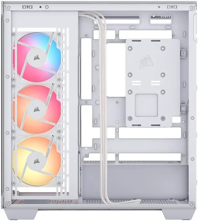 Alt view image 6 of 20 - CORSAIR 3500X RS-R ARGB Mid-Tower PC Case – 3x Pre-Installed RS120-R ARGB Fans – GPU Anti-Sag Arm – Tempered Glass – Fits up to 10x 120mm Fans – Reverse Connection Motherboard Compatible, White