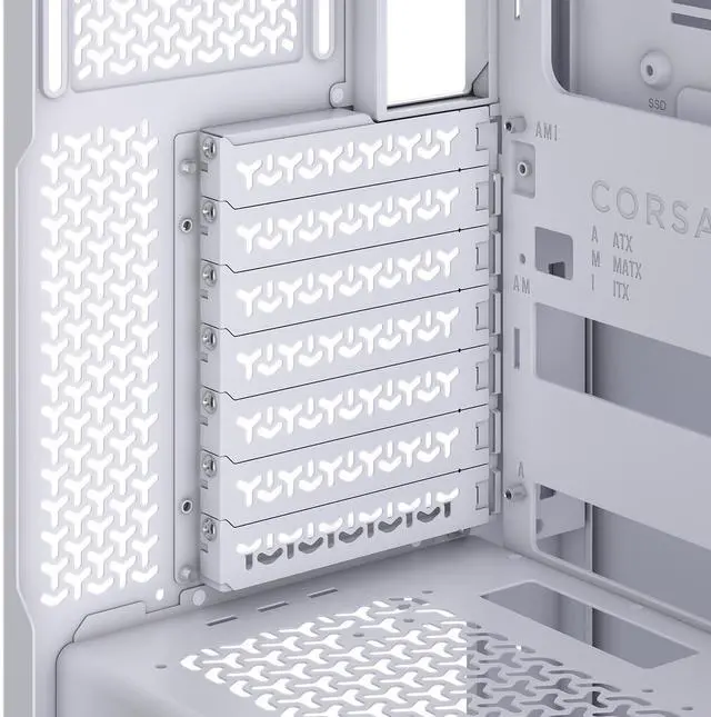 Alt view image 11 of 20 - CORSAIR 3500X RS-R ARGB Mid-Tower PC Case – 3x Pre-Installed RS120-R ARGB Fans – GPU Anti-Sag Arm – Tempered Glass – Fits up to 10x 120mm Fans – Reverse Connection Motherboard Compatible, White