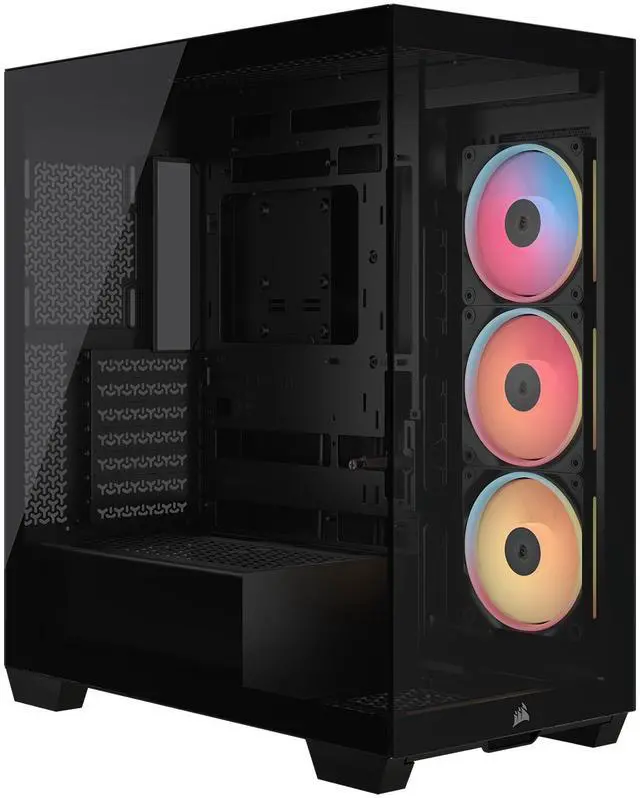 Main image of CORSAIR 3500X LX-R RGB Mid-Tower PC Case – 3x Pre-installed LX120-R RGB Fans – Includes iCUE LINK System Hub - GPU Anti-Sag Arm – Tempered Glass – Fits up to 10x 120mm Fans – Reverse Connector Motherboard Compatible, Black
