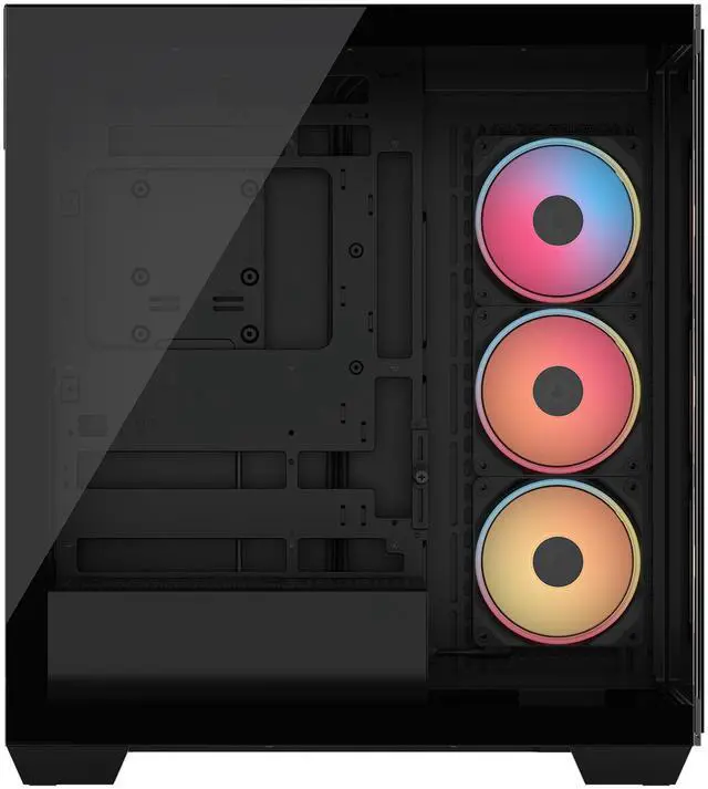 Alt view image 6 of 20 - CORSAIR 3500X LX-R RGB Mid-Tower PC Case – 3x Pre-installed LX120-R RGB Fans – Includes iCUE LINK System Hub - GPU Anti-Sag Arm – Tempered Glass – Fits up to 10x 120mm Fans – Reverse Connector Motherboard Compatible, Black