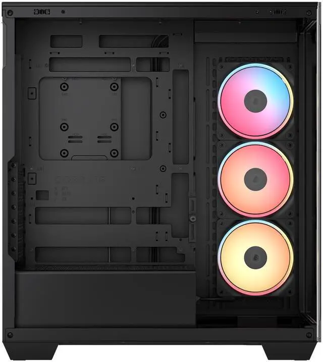 Alt view image 7 of 20 - CORSAIR 3500X LX-R RGB Mid-Tower PC Case – 3x Pre-installed LX120-R RGB Fans – Includes iCUE LINK System Hub - GPU Anti-Sag Arm – Tempered Glass – Fits up to 10x 120mm Fans – Reverse Connector Motherboard Compatible, Black