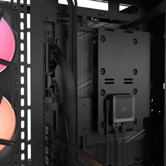 Alt view image 17 of 20 - CORSAIR 3500X LX-R RGB Mid-Tower PC Case – 3x Pre-installed LX120-R RGB Fans – Includes iCUE LINK System Hub - GPU Anti-Sag Arm – Tempered Glass – Fits up to 10x 120mm Fans – Reverse Connector Motherboard Compatible, Black