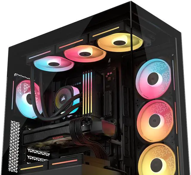 Alt view image 19 of 20 - CORSAIR 3500X LX-R RGB Mid-Tower PC Case – 3x Pre-installed LX120-R RGB Fans – Includes iCUE LINK System Hub - GPU Anti-Sag Arm – Tempered Glass – Fits up to 10x 120mm Fans – Reverse Connector Motherboard Compatible, Black