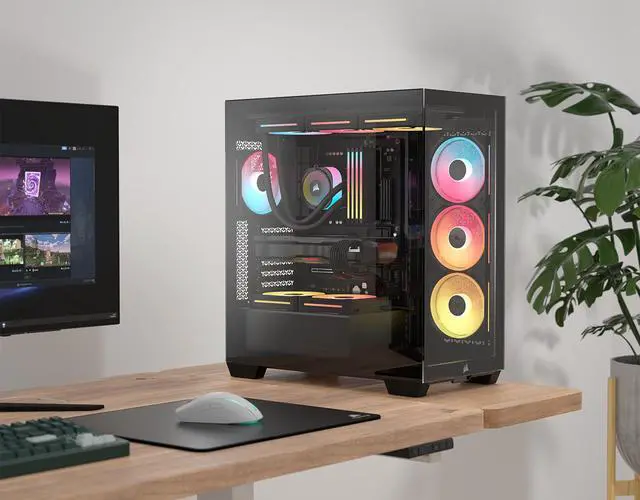Alt view image 20 of 20 - CORSAIR 3500X LX-R RGB Mid-Tower PC Case – 3x Pre-installed LX120-R RGB Fans – Includes iCUE LINK System Hub - GPU Anti-Sag Arm – Tempered Glass – Fits up to 10x 120mm Fans – Reverse Connector Motherboard Compatible, Black