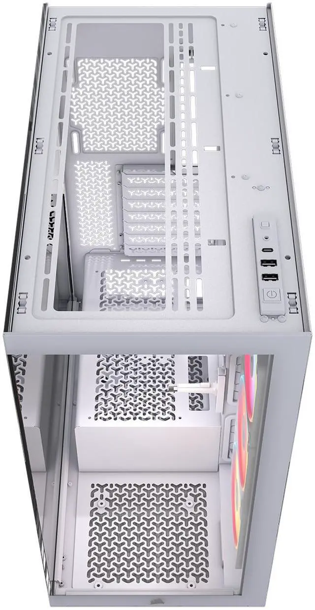 Alt view image 2 of 20 - CORSAIR 3500X LX-R RGB Mid-Tower PC Case – 3x Pre-installed LX120-R RGB Fans – Includes iCUE LINK System Hub - GPU Anti-Sag Arm – Tempered Glass – Fits up to 10x 120mm Fans – Reverse Connector Mother