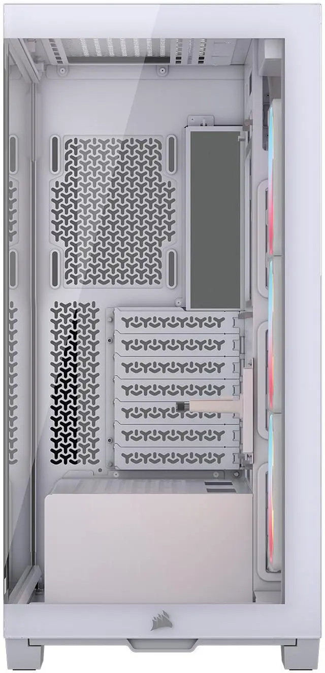 Alt view image 3 of 20 - CORSAIR 3500X LX-R RGB Mid-Tower PC Case – 3x Pre-installed LX120-R RGB Fans – Includes iCUE LINK System Hub - GPU Anti-Sag Arm – Tempered Glass – Fits up to 10x 120mm Fans – Reverse Connector Mother