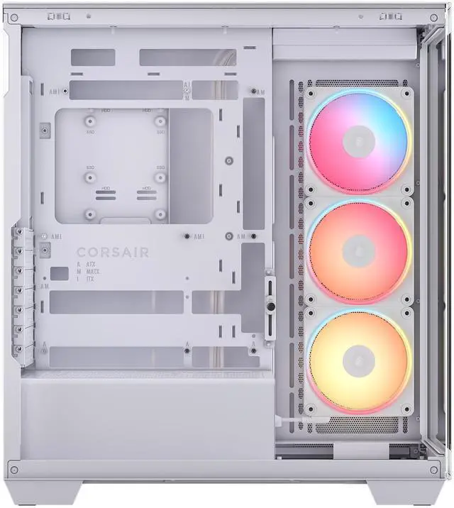 Alt view image 5 of 20 - CORSAIR 3500X LX-R RGB Mid-Tower PC Case – 3x Pre-installed LX120-R RGB Fans – Includes iCUE LINK System Hub - GPU Anti-Sag Arm – Tempered Glass – Fits up to 10x 120mm Fans – Reverse Connector Mother