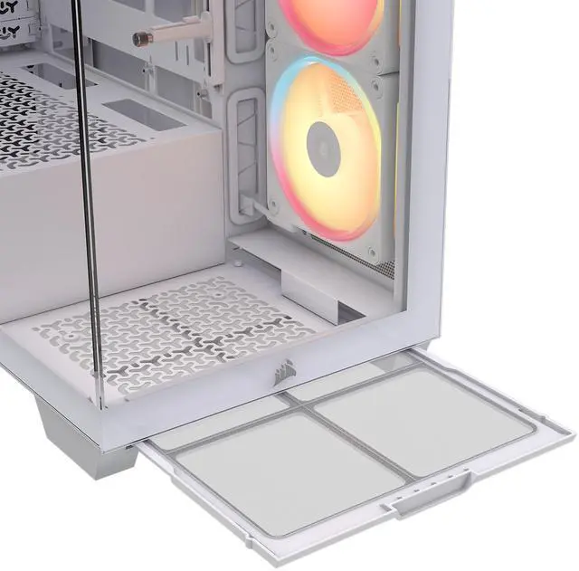 Alt view image 9 of 20 - CORSAIR 3500X LX-R RGB Mid-Tower PC Case – 3x Pre-installed LX120-R RGB Fans – Includes iCUE LINK System Hub - GPU Anti-Sag Arm – Tempered Glass – Fits up to 10x 120mm Fans – Reverse Connector Mother