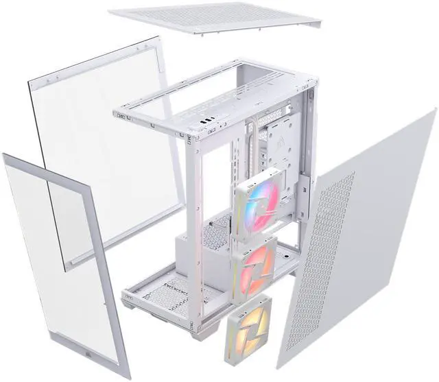 Alt view image 10 of 20 - CORSAIR 3500X LX-R RGB Mid-Tower PC Case – 3x Pre-installed LX120-R RGB Fans – Includes iCUE LINK System Hub - GPU Anti-Sag Arm – Tempered Glass – Fits up to 10x 120mm Fans – Reverse Connector Mother