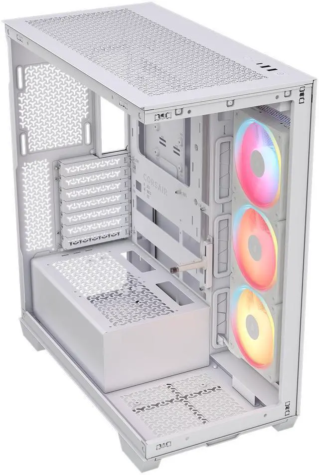 Alt view image 13 of 20 - CORSAIR 3500X LX-R RGB Mid-Tower PC Case – 3x Pre-installed LX120-R RGB Fans – Includes iCUE LINK System Hub - GPU Anti-Sag Arm – Tempered Glass – Fits up to 10x 120mm Fans – Reverse Connector Mother