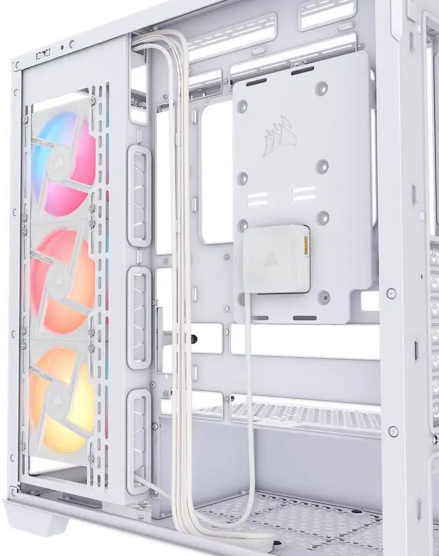 Alt view image 14 of 20 - CORSAIR 3500X LX-R RGB Mid-Tower PC Case – 3x Pre-installed LX120-R RGB Fans – Includes iCUE LINK System Hub - GPU Anti-Sag Arm – Tempered Glass – Fits up to 10x 120mm Fans – Reverse Connector Mother