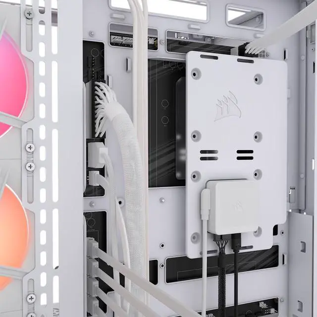 Alt view image 15 of 20 - CORSAIR 3500X LX-R RGB Mid-Tower PC Case – 3x Pre-installed LX120-R RGB Fans – Includes iCUE LINK System Hub - GPU Anti-Sag Arm – Tempered Glass – Fits up to 10x 120mm Fans – Reverse Connector Mother