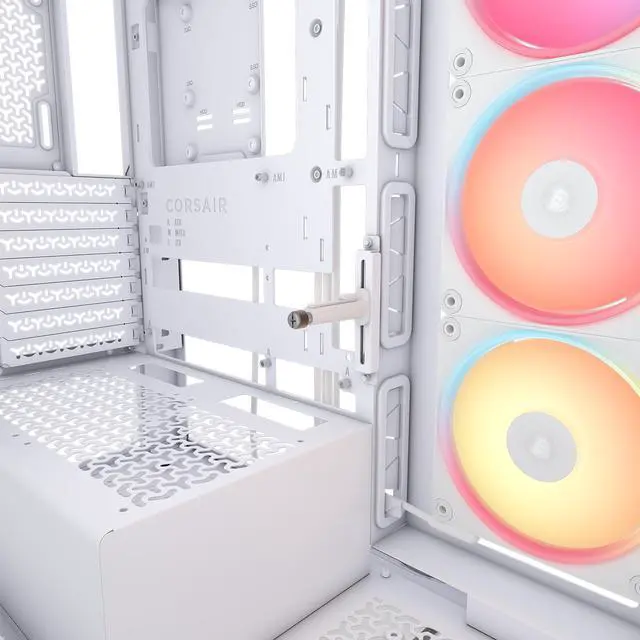 Alt view image 16 of 20 - CORSAIR 3500X LX-R RGB Mid-Tower PC Case – 3x Pre-installed LX120-R RGB Fans – Includes iCUE LINK System Hub - GPU Anti-Sag Arm – Tempered Glass – Fits up to 10x 120mm Fans – Reverse Connector Mother