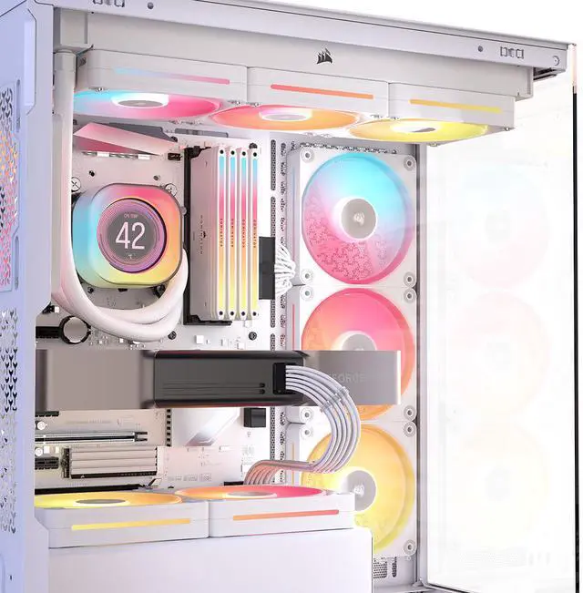 Alt view image 18 of 20 - CORSAIR 3500X LX-R RGB Mid-Tower PC Case – 3x Pre-installed LX120-R RGB Fans – Includes iCUE LINK System Hub - GPU Anti-Sag Arm – Tempered Glass – Fits up to 10x 120mm Fans – Reverse Connector Mother