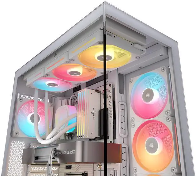 Alt view image 19 of 20 - CORSAIR 3500X LX-R RGB Mid-Tower PC Case – 3x Pre-installed LX120-R RGB Fans – Includes iCUE LINK System Hub - GPU Anti-Sag Arm – Tempered Glass – Fits up to 10x 120mm Fans – Reverse Connector Mother