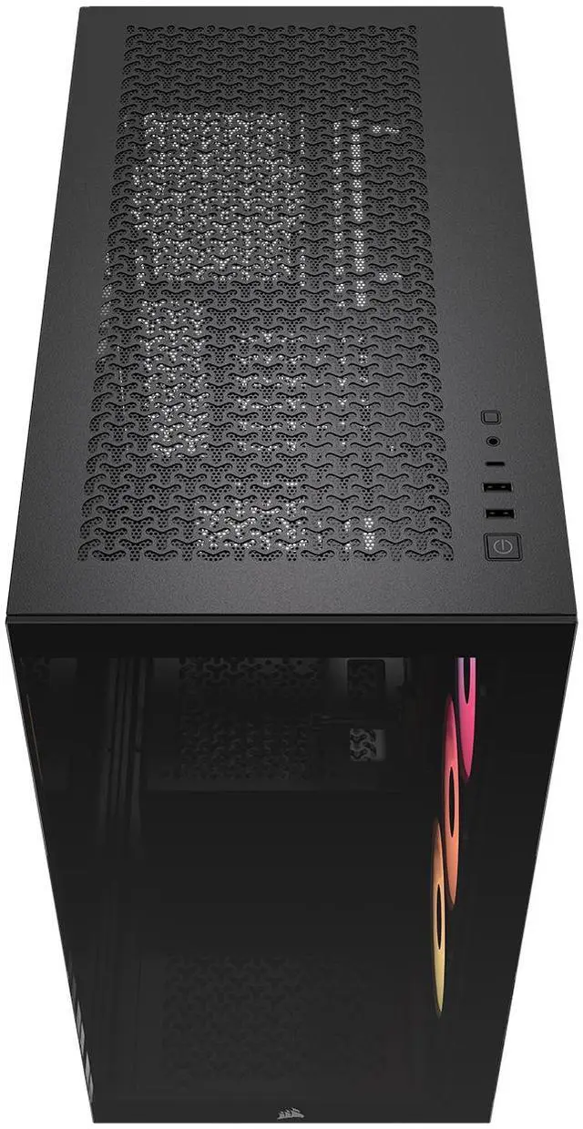 Alt view image 3 of 20 - CORSAIR 3500X RS-R ARGB Mid-Tower PC Case – 3x Pre-Installed RS120-R ARGB Fans – GPU Anti-Sag Arm – Tempered Glass – Fits up to 10x 120mm Fans – Reverse Connection Motherboard Compatible