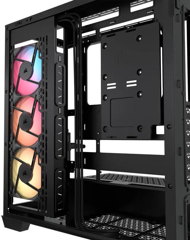 Alt view image 16 of 20 - CORSAIR 3500X RS-R ARGB Mid-Tower PC Case – 3x Pre-Installed RS120-R ARGB Fans – GPU Anti-Sag Arm – Tempered Glass – Fits up to 10x 120mm Fans – Reverse Connection Motherboard Compatible