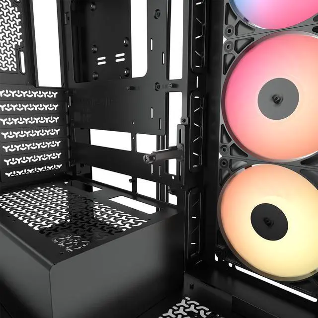 Alt view image 18 of 20 - CORSAIR 3500X RS-R ARGB Mid-Tower PC Case – 3x Pre-Installed RS120-R ARGB Fans – GPU Anti-Sag Arm – Tempered Glass – Fits up to 10x 120mm Fans – Reverse Connection Motherboard Compatible