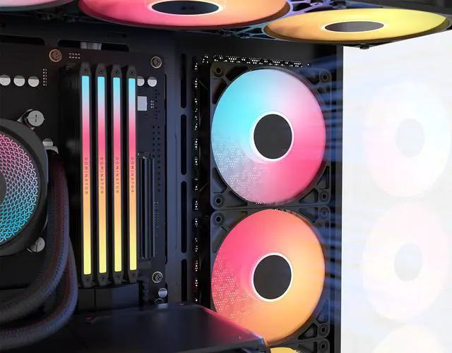 Alt view image 20 of 20 - CORSAIR 3500X RS-R ARGB Mid-Tower PC Case – 3x Pre-Installed RS120-R ARGB Fans – GPU Anti-Sag Arm – Tempered Glass – Fits up to 10x 120mm Fans – Reverse Connection Motherboard Compatible