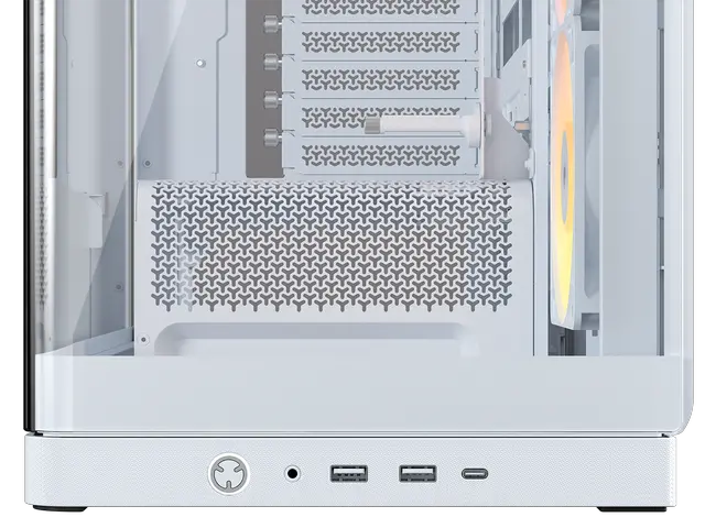 Alt view image 7 of 14 - CORSAIR FRAME 4500X RS-R ARGB Panoramic Glass Mid-Tower PC Case – Panoramic Glass Exterior – InfiniRail™  Fan Mounting System – Fits Dual 360mm Radiators – ASUS BTF, MSI Project Zero, and Gigabyte Project Stealth Compatible — Reverse-rotor