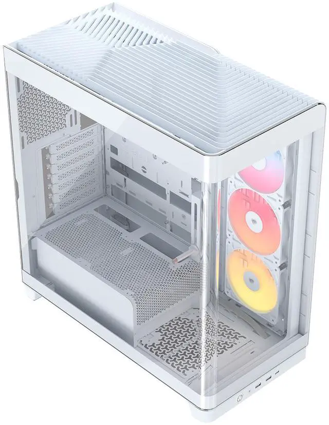 Alt view image 11 of 14 - CORSAIR FRAME 4500X RS-R ARGB Panoramic Glass Mid-Tower PC Case – Panoramic Glass Exterior – InfiniRail™  Fan Mounting System – Fits Dual 360mm Radiators – ASUS BTF, MSI Project Zero, and Gigabyte Project Stealth Compatible — Reverse-rotor