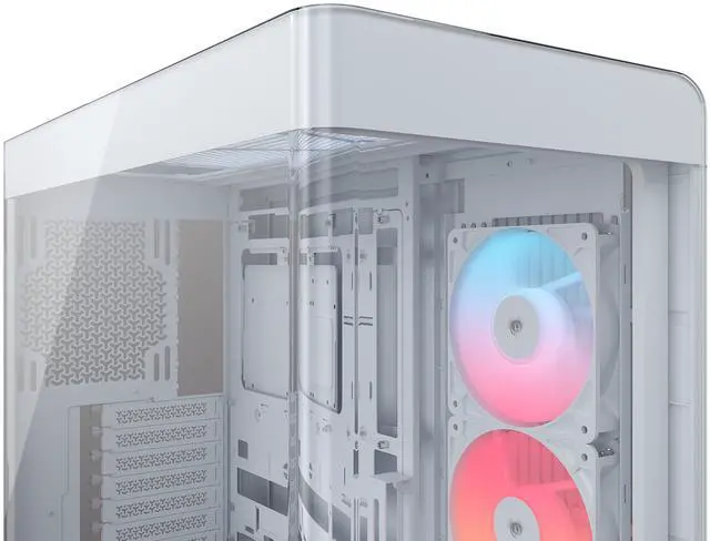 Alt view image 13 of 14 - CORSAIR FRAME 4500X RS-R ARGB Panoramic Glass Mid-Tower PC Case – Panoramic Glass Exterior – InfiniRail™  Fan Mounting System – Fits Dual 360mm Radiators – ASUS BTF, MSI Project Zero, and Gigabyte Project Stealth Compatible — Reverse-rotor