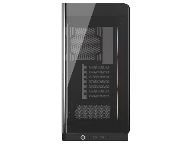 Alt view image 2 of 11 - CORSAIR FRAME 4500X LX-R RGB LINK Panoramic Glass Mid-Tower PC Case – Panoramic Glass Exterior – InfiniRail™ Fan Mounting System – Fits Dual 360mm Radiators – ASUS BTF, MSI Project Zero, and Gigabyte  Project Stealth Compatible — Reverse-Ro