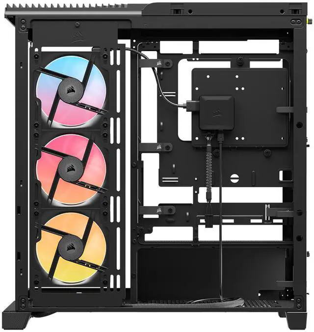 Alt view image 5 of 11 - CORSAIR FRAME 4500X LX-R RGB LINK Panoramic Glass Mid-Tower PC Case – Panoramic Glass Exterior – InfiniRail™ Fan Mounting System – Fits Dual 360mm Radiators – ASUS BTF, MSI Project Zero, and Gigabyte  Project Stealth Compatible — Reverse-Ro
