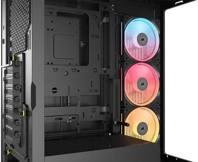Alt view image 8 of 11 - CORSAIR FRAME 4500X LX-R RGB LINK Panoramic Glass Mid-Tower PC Case – Panoramic Glass Exterior – InfiniRail™ Fan Mounting System – Fits Dual 360mm Radiators – ASUS BTF, MSI Project Zero, and Gigabyte  Project Stealth Compatible — Reverse-Ro