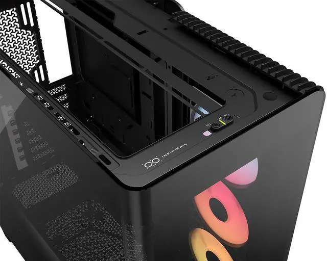 Alt view image 16 of 16 - CORSAIR FRAME 4500X RS-R ARGB Panoramic Glass Mid-Tower PC Case – Panoramic Glass Exterior – InfiniRail™ Fan Mounting System – Fits Dual 360mm Radiators – ASUS BTF, MSI Project Zero, and Gigabyte Project Stealth Compatible — Reverse-rotor