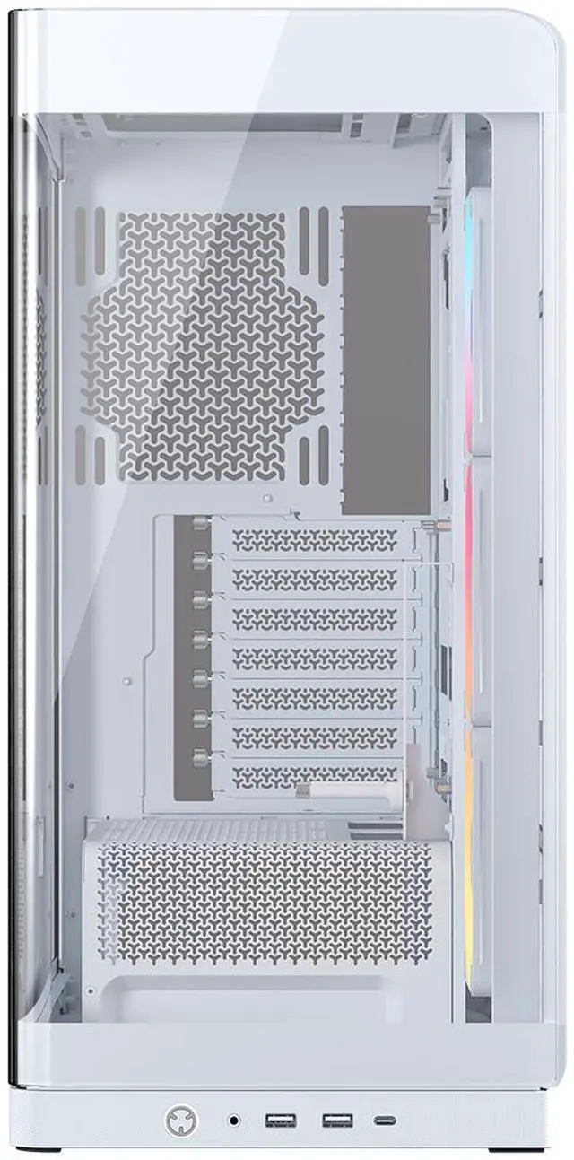 Alt view image 2 of 12 - CORSAIR FRAME 4500X LX-R RGB LINK Panoramic Glass Mid-Tower PC Case – Panoramic Glass Exterior – InfiniRail™ Fan Mounting System – Fits Dual 360mm Radiators – ASUS BTF, MSI Project Zero, and Gigabyte Project Stealth Compatible — Reverse-Ro