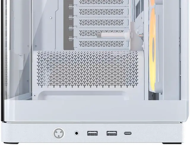 Alt view image 7 of 12 - CORSAIR FRAME 4500X LX-R RGB LINK Panoramic Glass Mid-Tower PC Case – Panoramic Glass Exterior – InfiniRail™ Fan Mounting System – Fits Dual 360mm Radiators – ASUS BTF, MSI Project Zero, and Gigabyte Project Stealth Compatible — Reverse-Ro