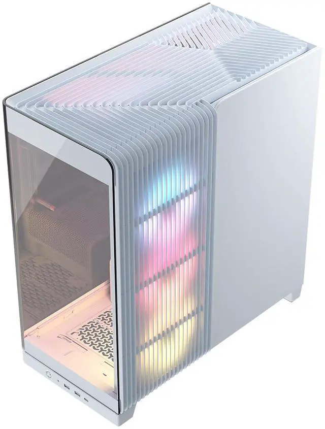 Alt view image 12 of 12 - CORSAIR FRAME 4500X LX-R RGB LINK Panoramic Glass Mid-Tower PC Case – Panoramic Glass Exterior – InfiniRail™ Fan Mounting System – Fits Dual 360mm Radiators – ASUS BTF, MSI Project Zero, and Gigabyte Project Stealth Compatible — Reverse-Ro