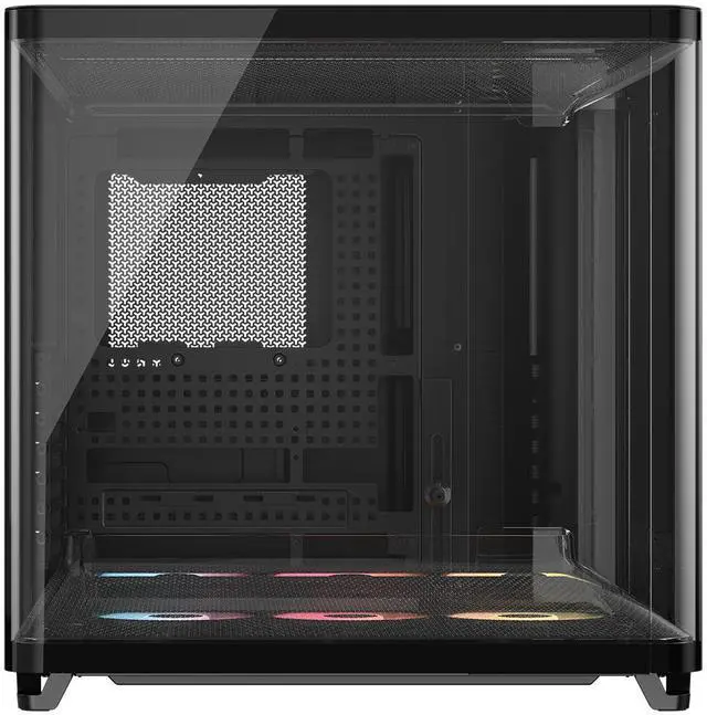Alt view image 3 of 12 - Corsair AIR 5400 RS-R ARGB Triple Chamber Mid-Tower PC Case-Black with 3x RS-R 120mm reverse PWM ARGB fans Pre-installed, BTF Back Plug Motherboard Design