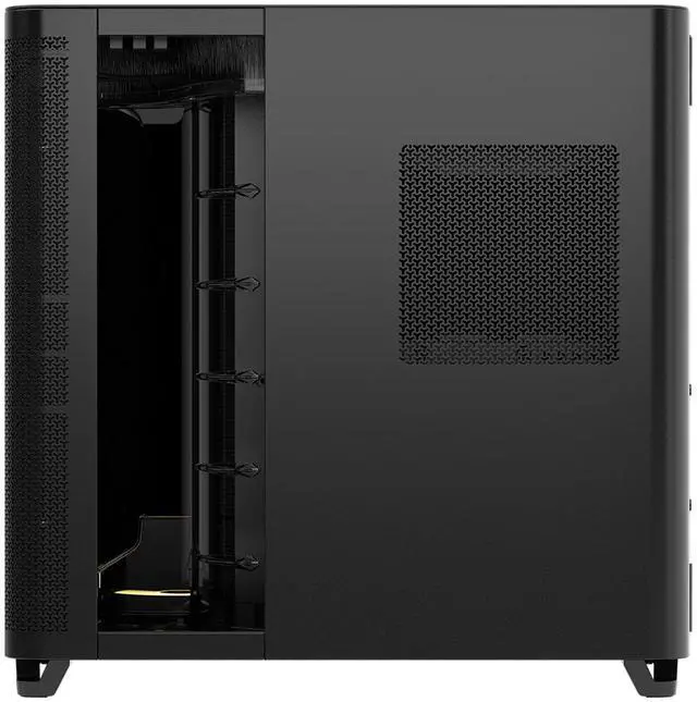 Alt view image 5 of 12 - Corsair AIR 5400 RS-R ARGB Triple Chamber Mid-Tower PC Case-Black with 3x RS-R 120mm reverse PWM ARGB fans Pre-installed, BTF Back Plug Motherboard Design