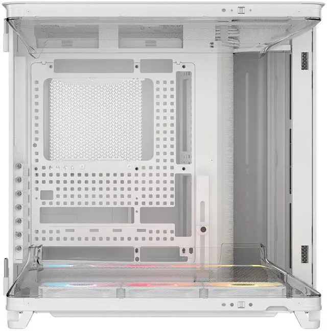 Alt view image 4 of 12 - Corsair AIR 5400 RS-R ARGB Triple Chamber Mid-Tower PC Case-White with 3x RS-R 120mm reverse PWM ARGB fans Pre-installed, BTF Back Plug Motherboard Design