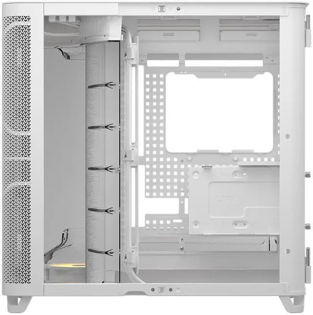 Alt view image 6 of 12 - Corsair AIR 5400 RS-R ARGB Triple Chamber Mid-Tower PC Case-White with 3x RS-R 120mm reverse PWM ARGB fans Pre-installed, BTF Back Plug Motherboard Design