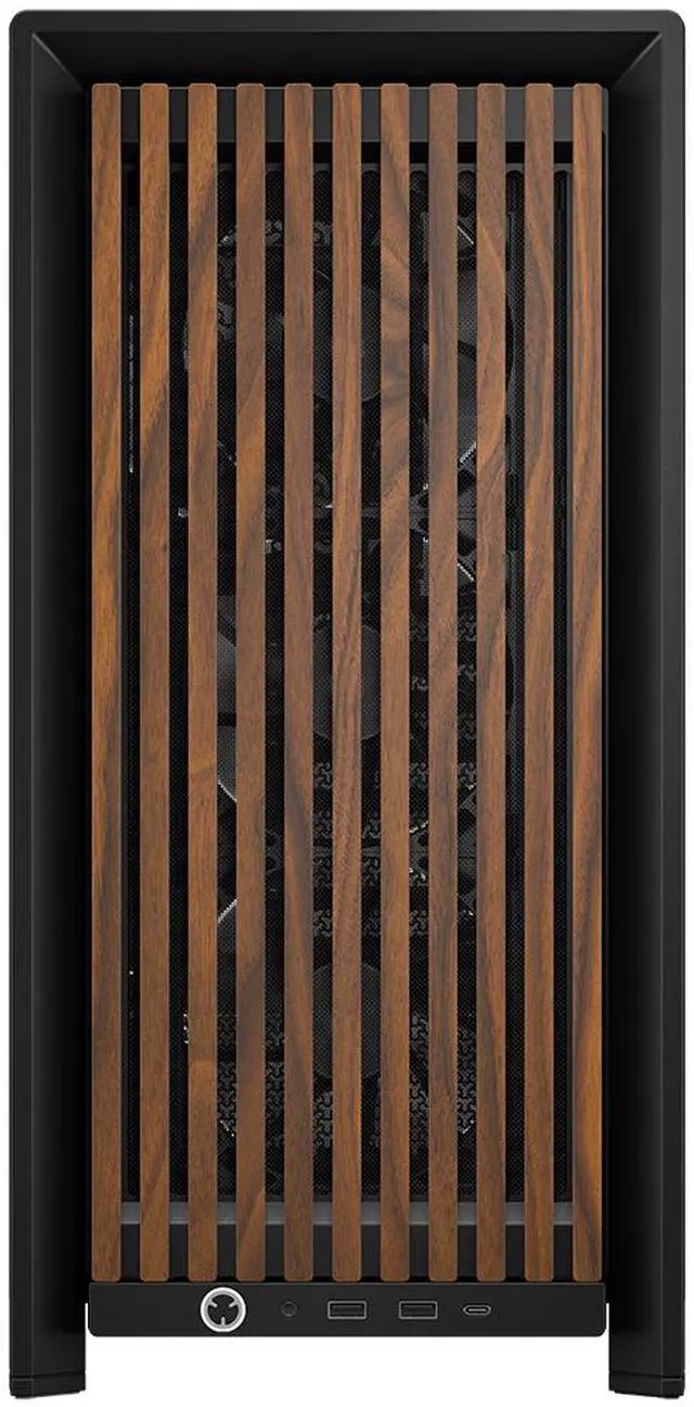 Alt view image 9 of 17 - CORSAIR FRAME 4000D WOOD RS Modular High Airflow Mid-Tower PC Case, Black & Walnut. 3x 360mm Radiator Mounts. 4x RS120 PWM fans included - 13x 120mm fan mounts or 7x 140mm fans.