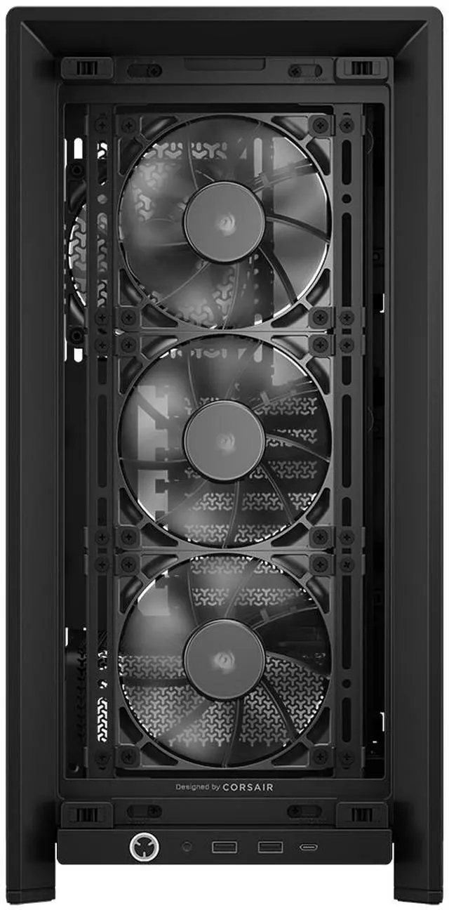 Alt view image 10 of 17 - CORSAIR FRAME 4000D WOOD RS Modular High Airflow Mid-Tower PC Case, Black & Walnut. 3x 360mm Radiator Mounts. 4x RS120 PWM fans included - 13x 120mm fan mounts or 7x 140mm fans.