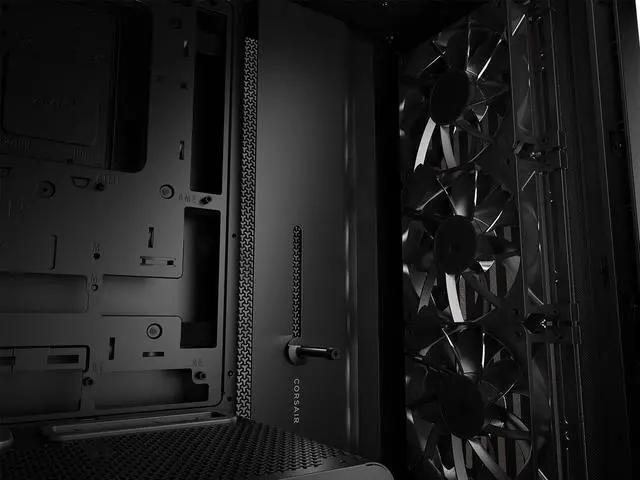Alt view image 13 of 17 - CORSAIR FRAME 4000D WOOD RS Modular High Airflow Mid-Tower PC Case, Black & Walnut. 3x 360mm Radiator Mounts. 4x RS120 PWM fans included - 13x 120mm fan mounts or 7x 140mm fans.