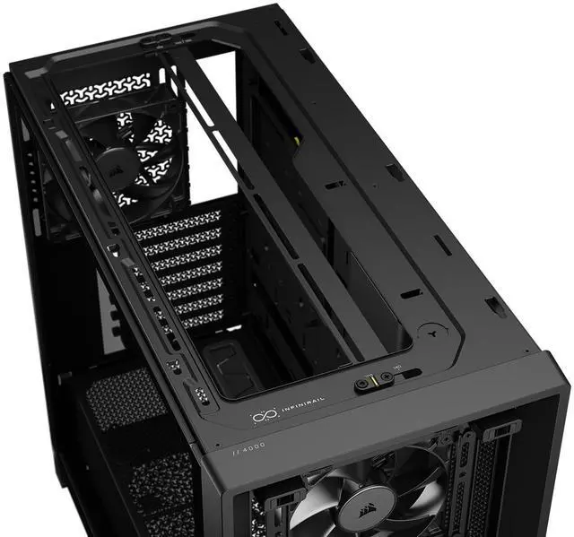 Alt view image 3 of 17 - CORSAIR FRAME 4000D WOOD RS Modular High Airflow Mid-Tower PC Case, Black & Walnut. 3x 360mm Radiator Mounts. 4x RS120 PWM fans included - 13x 120mm fan mounts or 7x 140mm fans.