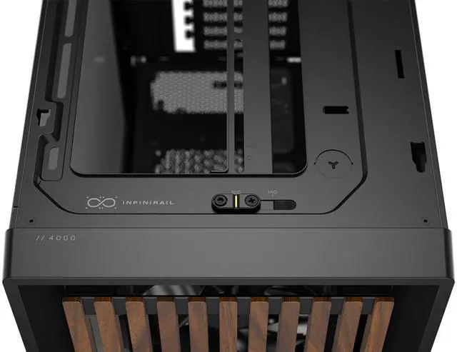 Alt view image 16 of 17 - CORSAIR FRAME 4000D WOOD RS Modular High Airflow Mid-Tower PC Case, Black & Walnut. 3x 360mm Radiator Mounts. 4x RS120 PWM fans included - 13x 120mm fan mounts or 7x 140mm fans.