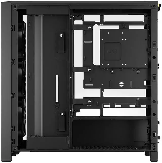 Alt view image 5 of 17 - CORSAIR FRAME 4000D WOOD RS Modular High Airflow Mid-Tower PC Case, Black & Walnut. 3x 360mm Radiator Mounts. 4x RS120 PWM fans included - 13x 120mm fan mounts or 7x 140mm fans.